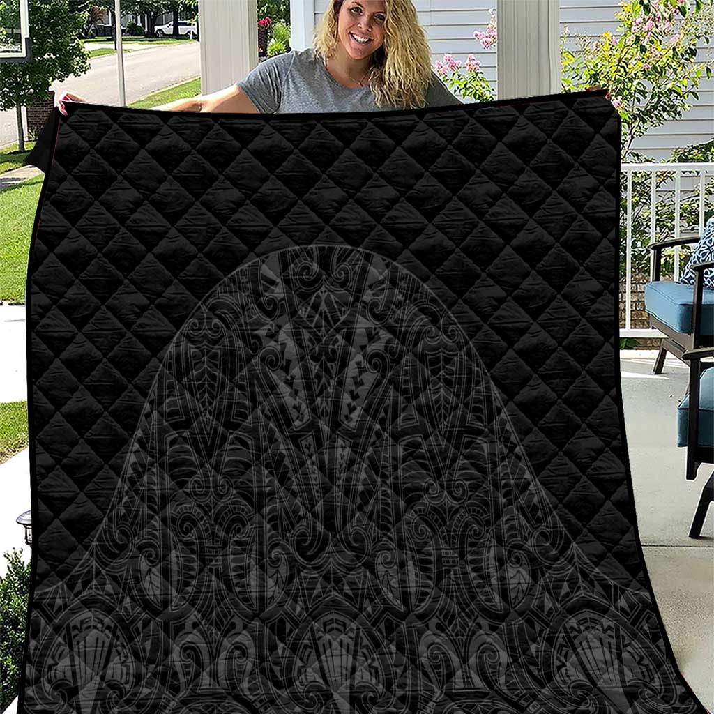Queensland Maori Rugby Nga Hau e Wha Quilt Black Motif
