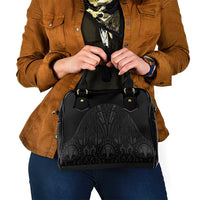 Queensland Maori Rugby Nga Hau e Wha Shoulder Handbag Black Motif