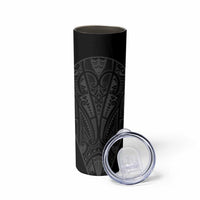 Queensland Maori Rugby Nga Hau e Wha Skinny Tumbler Black Motif LT9 - Polynesian Pride