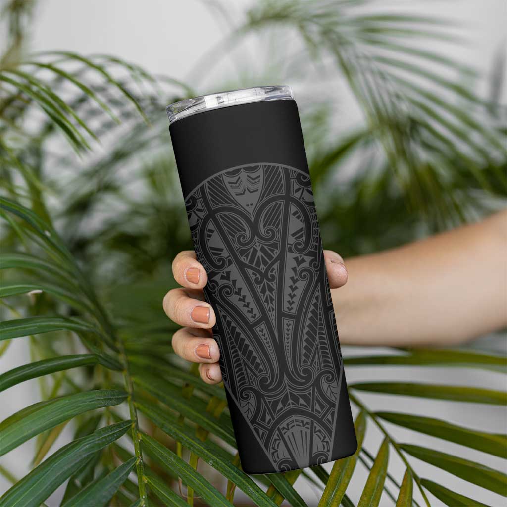 Queensland Maori Rugby Nga Hau e Wha Skinny Tumbler Black Motif LT9 - Polynesian Pride