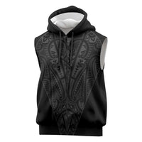 Queensland Maori Rugby Nga Hau e Wha Sleeveless Zip Hoodie Black Motif - Polynesian Pride