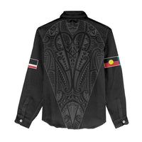 Queensland Maori Rugby Nga Hau e Wha Women Casual Shirt Black Motif LT9 - Polynesian Pride