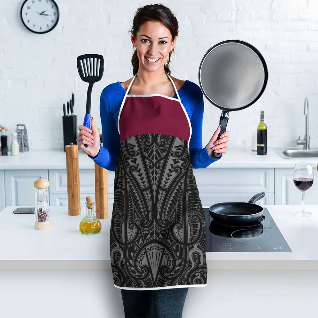 Queensland Maori Rugby Nga Hau e Wha Apron Maroon Motif - Polynesian Pride
