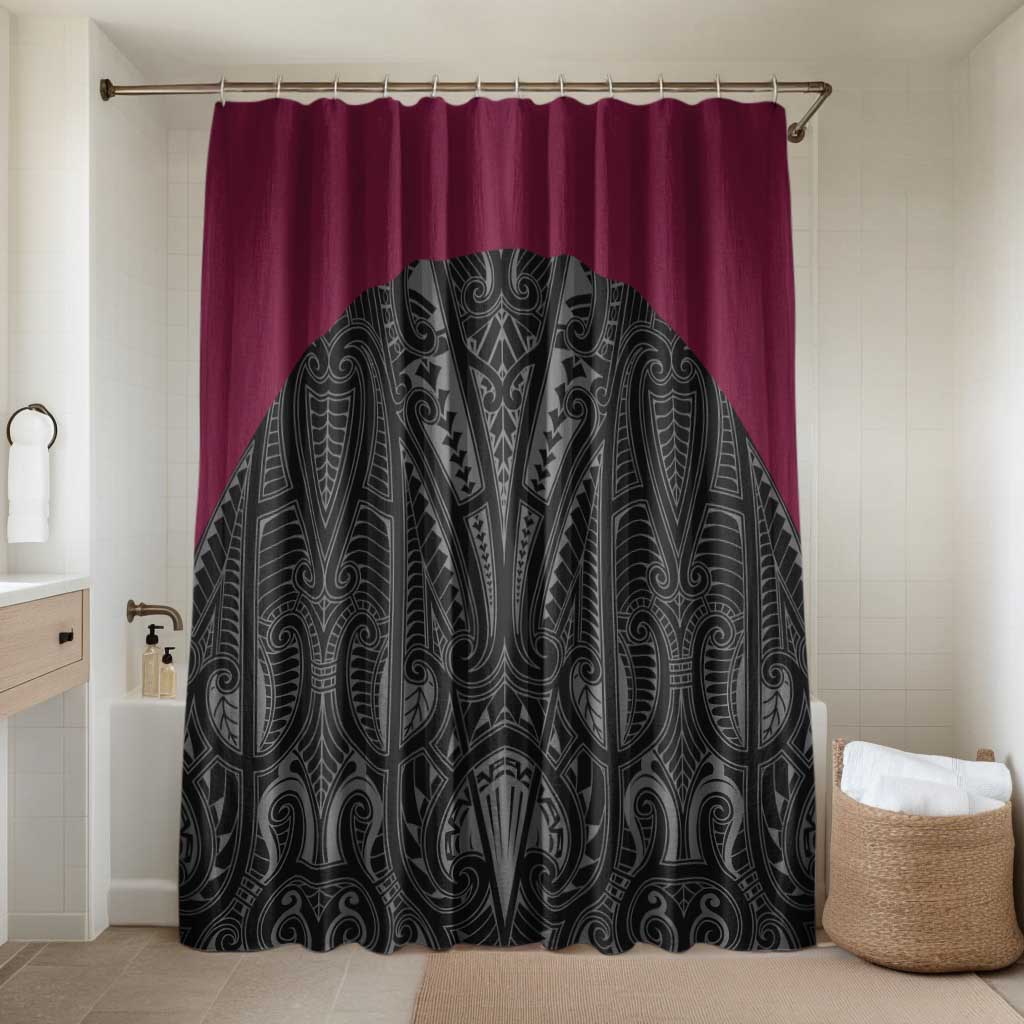 Queensland Maori Rugby Nga Hau e Wha Bathroom Set Maroon Motif - Polynesian Pride