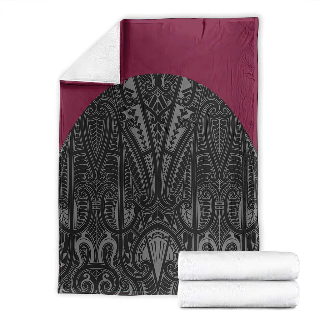 Queensland Maori Rugby Nga Hau e Wha Blanket Maroon Motif LT9 - Polynesian Pride