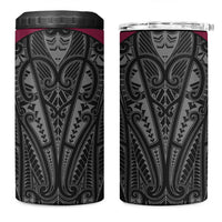 Queensland Maori Rugby Nga Hau e Wha 4 in 1 Can Cooler Tumbler Maroon Motif LT9 One Size: 16 oz Maroon - Polynesian Pride