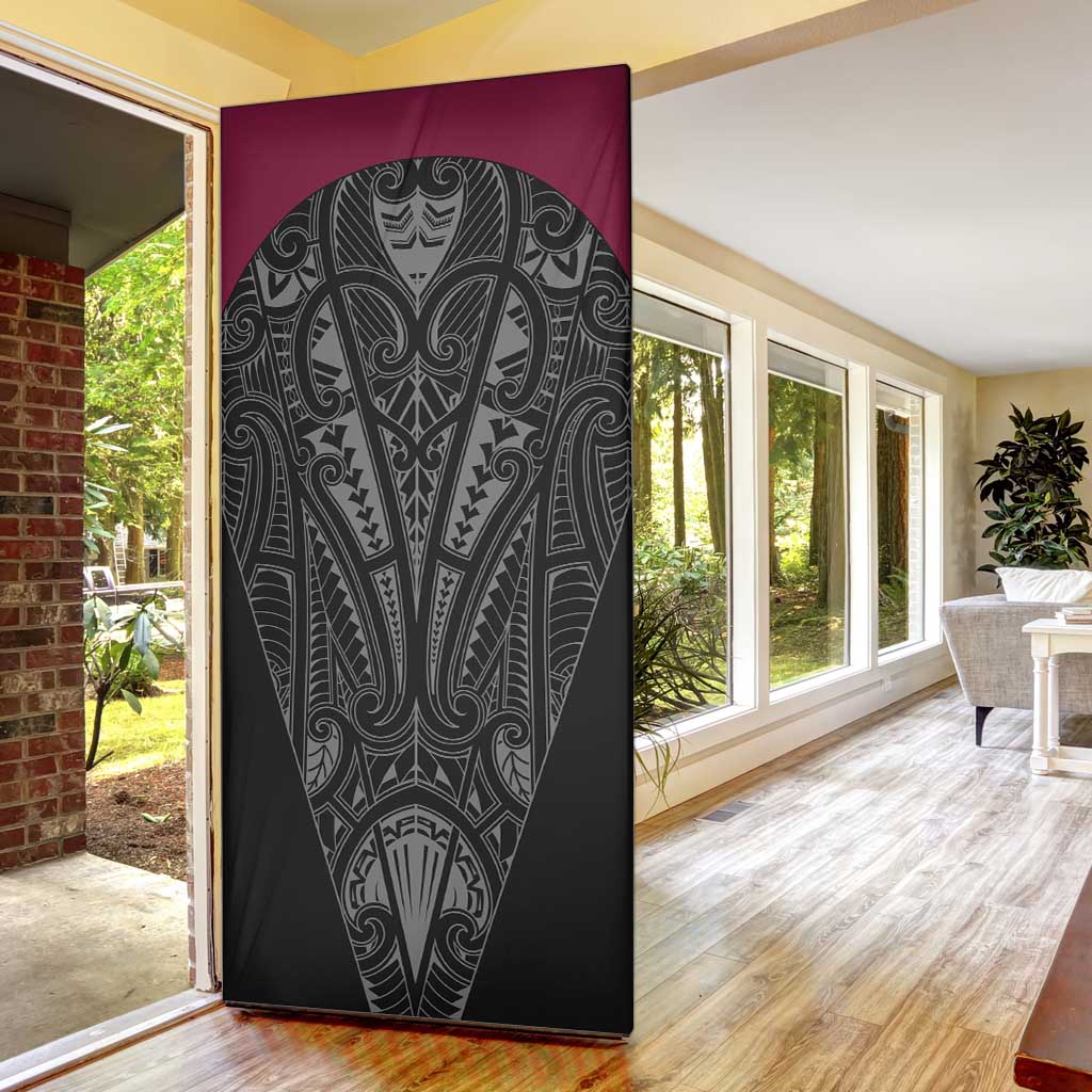 Queensland Maori Rugby Nga Hau e Wha Door Cover Maroon Motif - Polynesian Pride