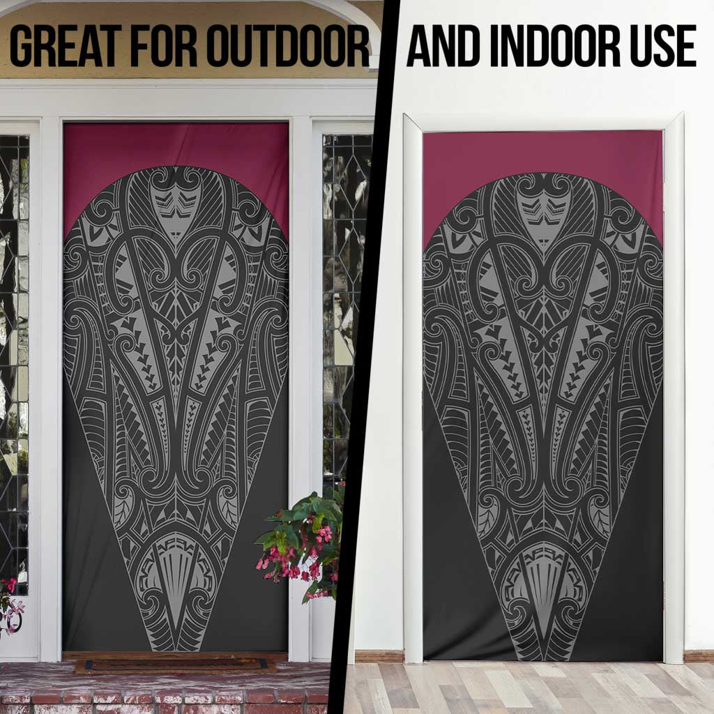 Queensland Maori Rugby Nga Hau e Wha Door Cover Maroon Motif - Polynesian Pride