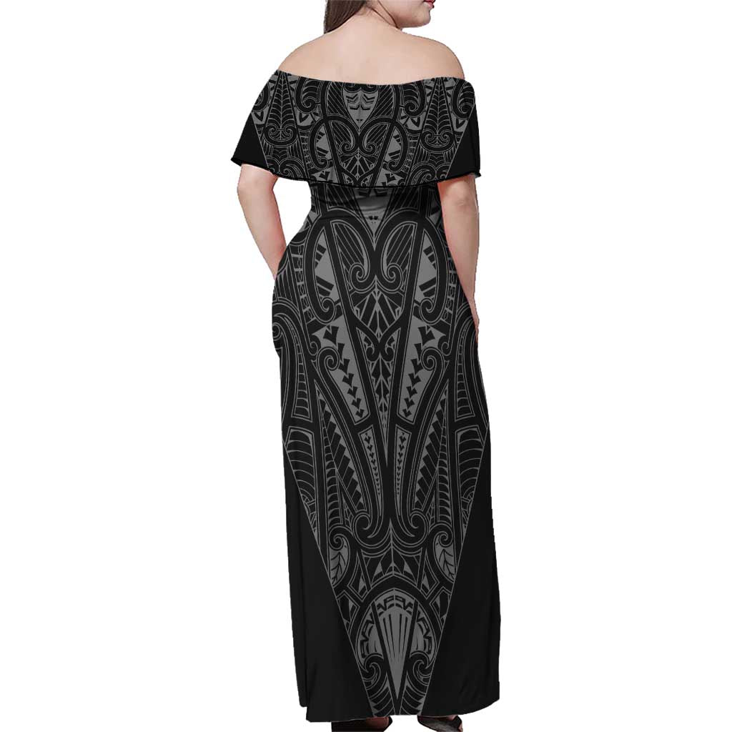Queensland Maori Rugby Nga Hau e Wha Family Matching Off Shoulder Maxi Dress and Hawaiian Shirt Maroon Motif LT9 - Polynesian Pride