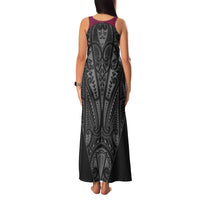 Queensland Maori Rugby Nga Hau e Wha Family Matching Tank Maxi Dress and Hawaiian Shirt Maroon Motif LT9 - Polynesian Pride