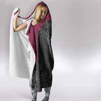 Queensland Maori Rugby Nga Hau e Wha Hooded Blanket Maroon Motif