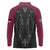 Queensland Maori Rugby Nga Hau e Wha Long Sleeve Polo Shirt Maroon Motif