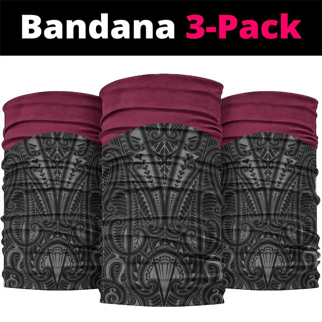 Queensland Maori Rugby Nga Hau e Wha Neck Gaiter Maroon Motif - Polynesian Pride
