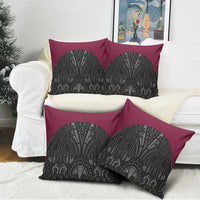 Queensland Maori Rugby Nga Hau e Wha Pillow Cover Maroon Motif - Polynesian Pride