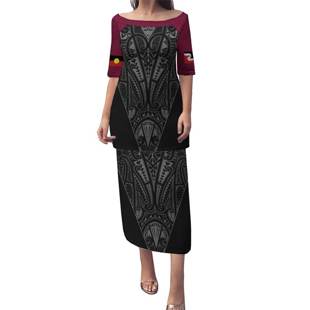 Queensland Maori Rugby Nga Hau e Wha Puletasi Maroon Motif