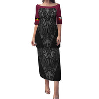 Queensland Maori Rugby Nga Hau e Wha Puletasi Maroon Motif