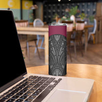 Queensland Maori Rugby Nga Hau e Wha Skinny Tumbler Maroon Motif LT9 - Polynesian Pride