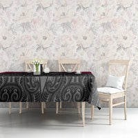 Queensland Maori Rugby Nga Hau e Wha Tablecloth Maroon Motif