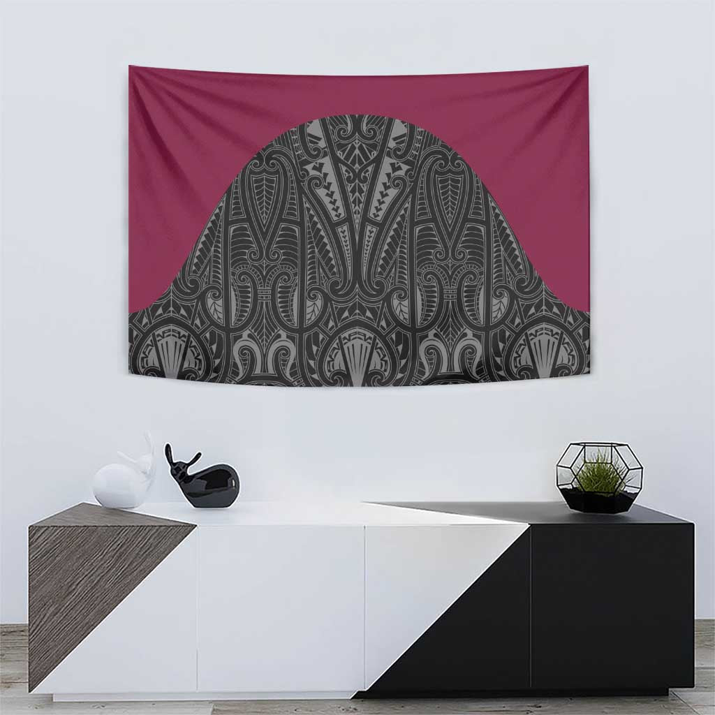 Queensland Maori Rugby Nga Hau e Wha Tapestry Maroon Motif