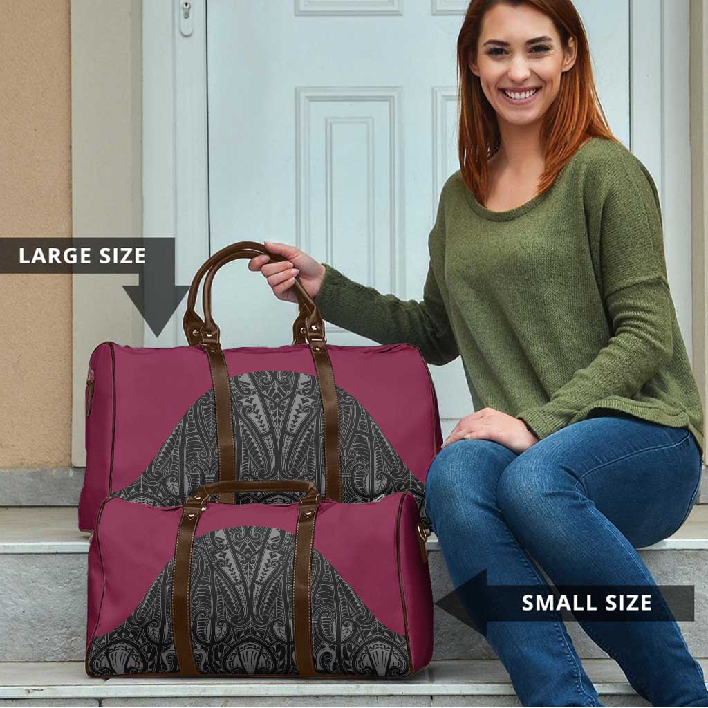 Queensland Maori Rugby Nga Hau e Wha Travel Bag Maroon Motif - Polynesian Pride