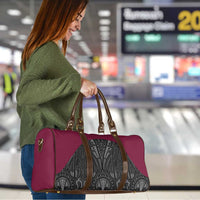 Queensland Maori Rugby Nga Hau e Wha Travel Bag Maroon Motif - Polynesian Pride
