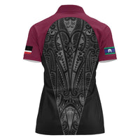 Queensland Maori Rugby Nga Hau e Wha Women Polo Shirt Maroon Motif LT9 - Polynesian Pride