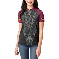 Queensland Maori Rugby Nga Hau e Wha Women Polo Shirt Maroon Motif LT9 - Polynesian Pride
