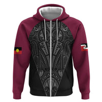 Queensland Maori Rugby Nga Hau e Wha Zip Hoodie Maroon Motif LT9 Zip Hoodie Maroon - Polynesian Pride