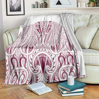 Queensland Maori Rugby Nga Hau e Wha Blanket White Motif LT9 White - Polynesian Pride