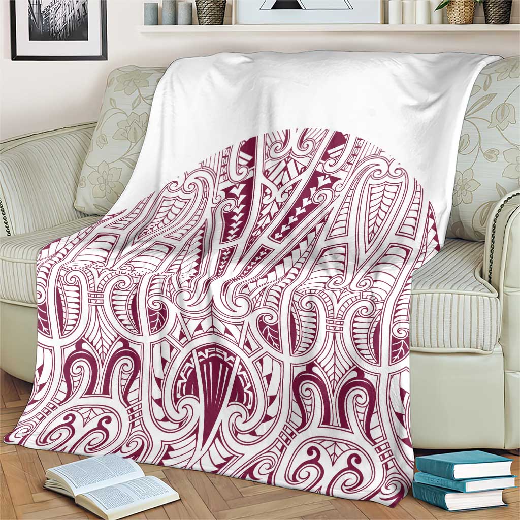Queensland Maori Rugby Nga Hau e Wha Blanket White Motif LT9 - Polynesian Pride