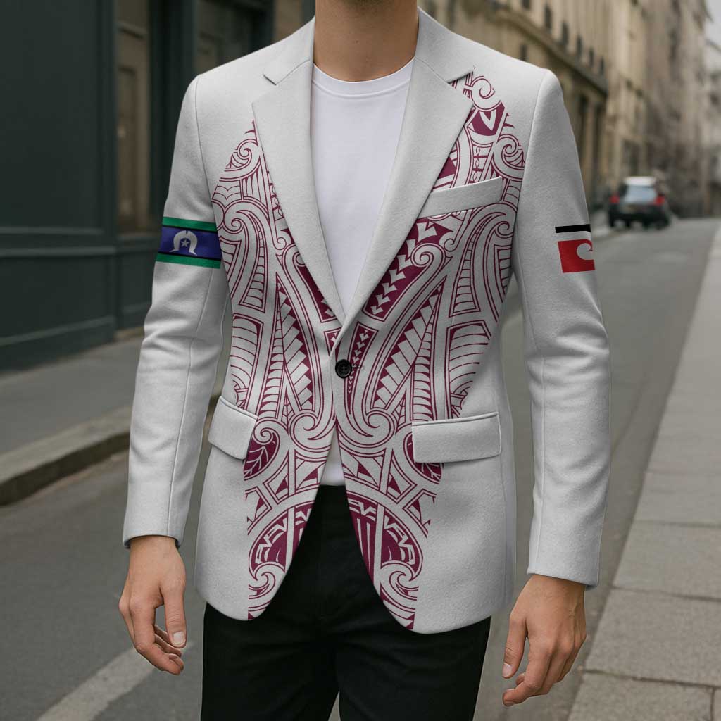 Queensland Maori Rugby Nga Hau e Wha Blazer White Motif - Polynesian Pride