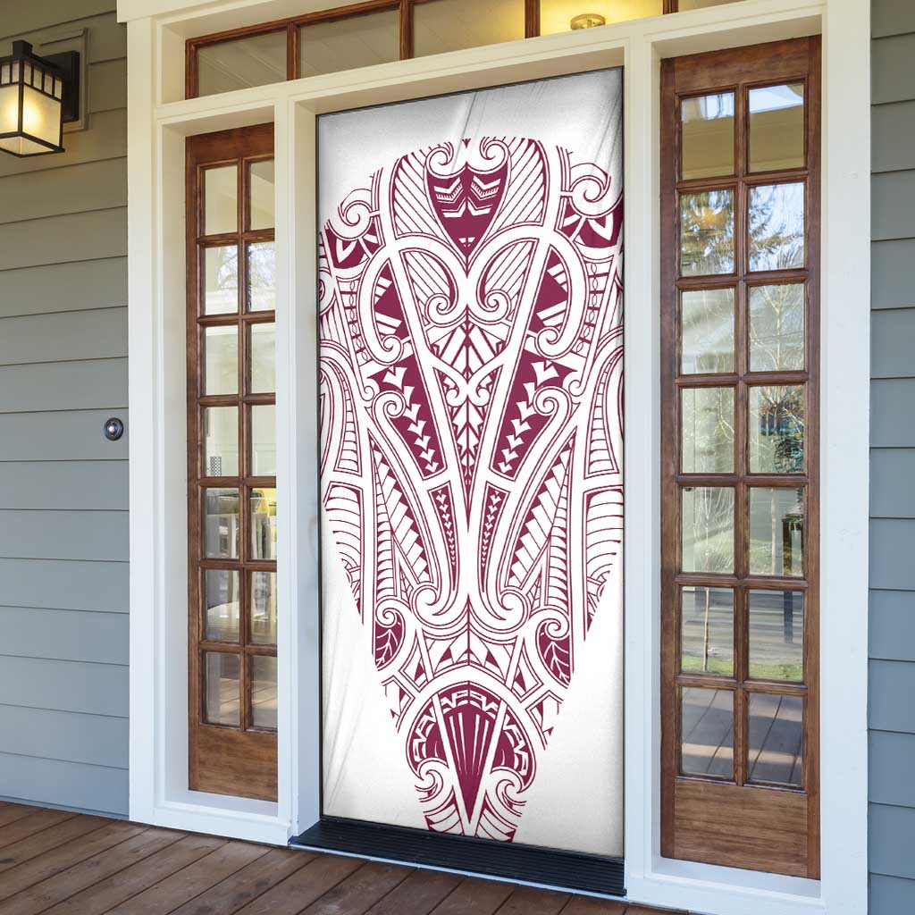 Queensland Maori Rugby Nga Hau e Wha Door Cover White Motif - Polynesian Pride