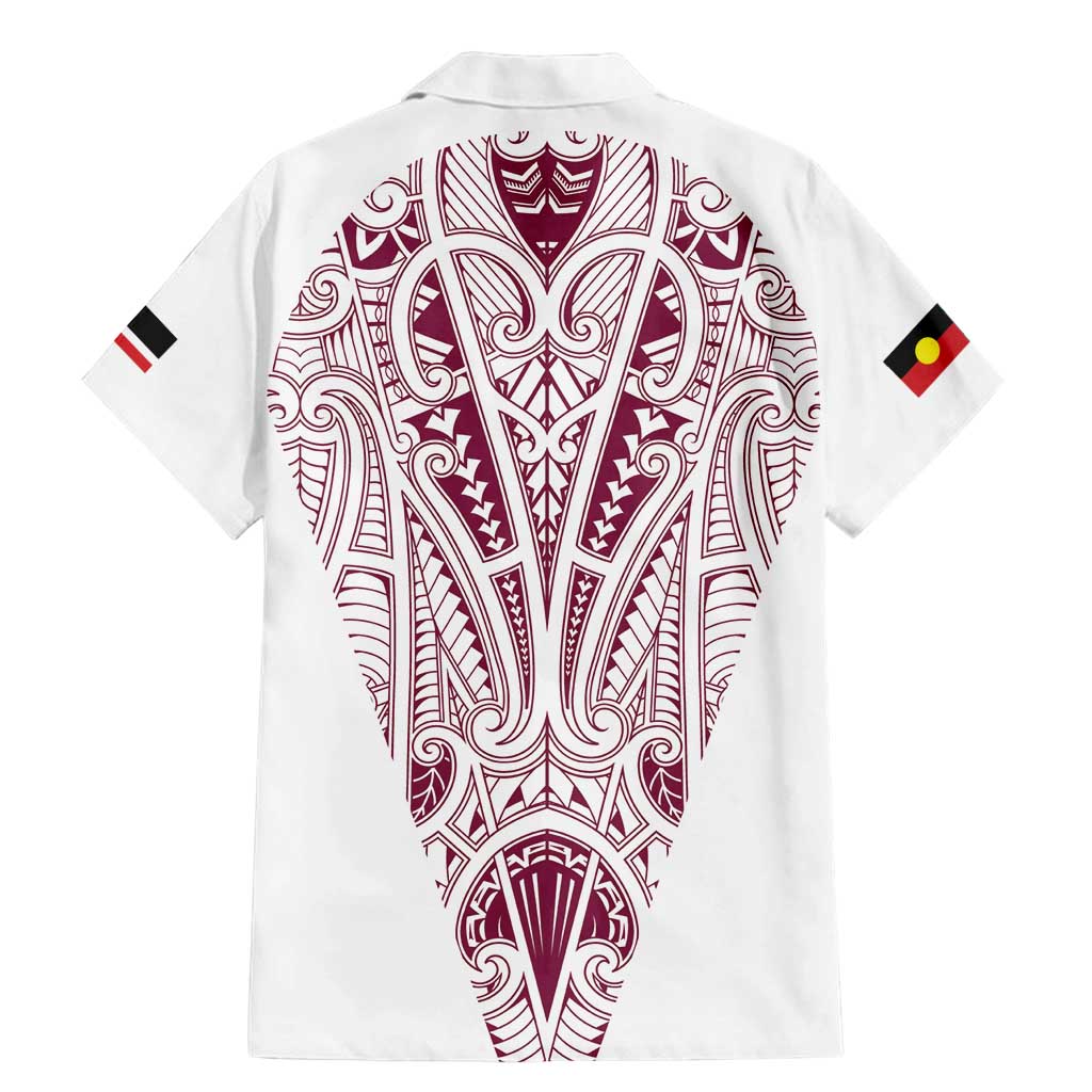 Queensland Maori Rugby Nga Hau e Wha Family Matching Mermaid Dress and Hawaiian Shirt White Motif LT9 - Polynesian Pride