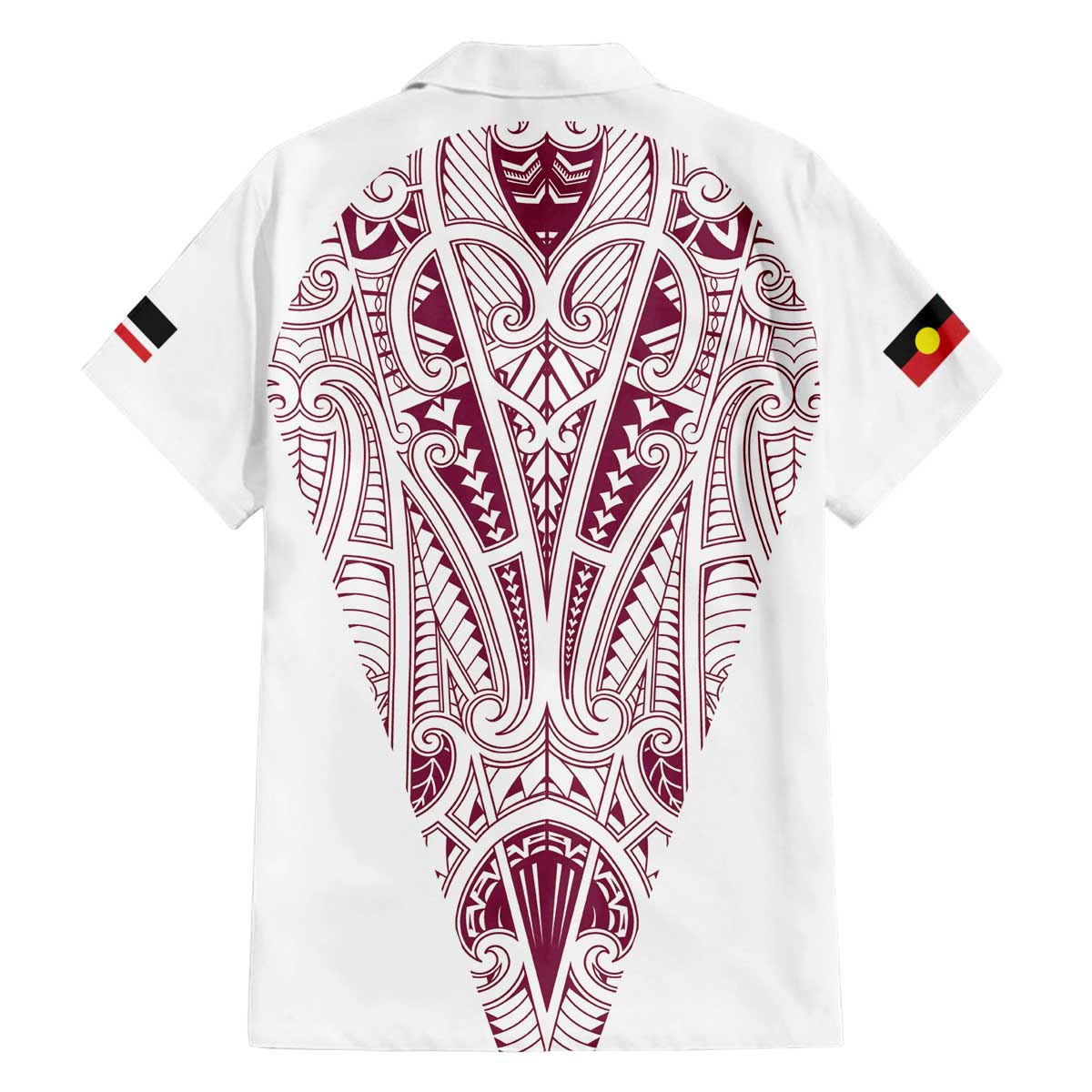 Queensland Maori Rugby Nga Hau e Wha Family Matching Off The Shoulder Long Sleeve Dress and Hawaiian Shirt White Motif LT9 - Polynesian Pride