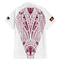 Queensland Maori Rugby Nga Hau e Wha Family Matching Off The Shoulder Long Sleeve Dress and Hawaiian Shirt White Motif LT9 - Polynesian Pride