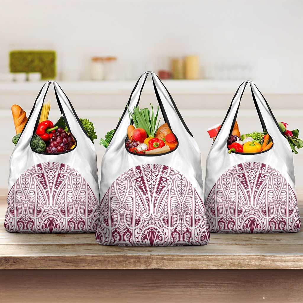 Queensland Maori Rugby Nga Hau e Wha Grocery Bag White Motif