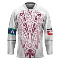 Queensland Maori Rugby Nga Hau e Wha Hockey Jersey White Motif LT9 Unisex White - Polynesian Pride