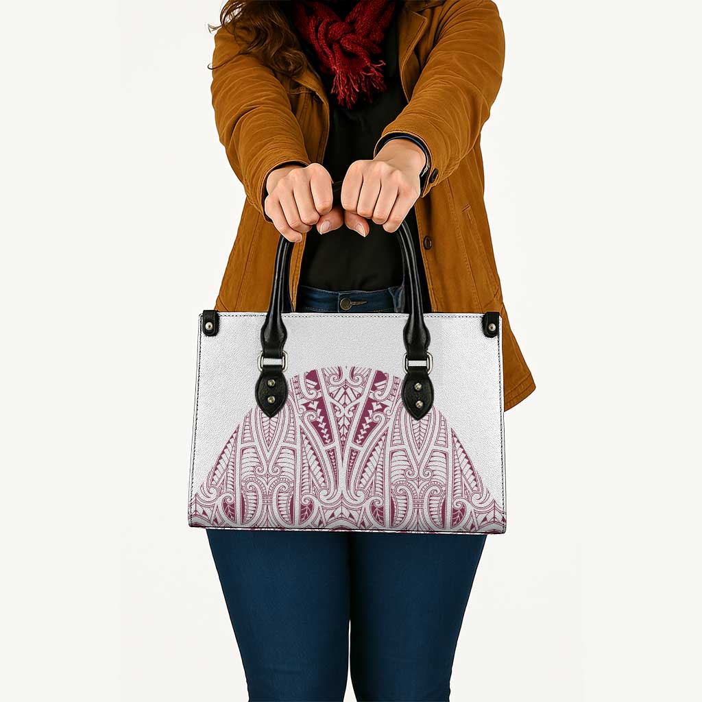 Queensland Maori Rugby Nga Hau e Wha Leather Bag White Motif - Polynesian Pride