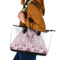 Queensland Maori Rugby Nga Hau e Wha Leather Tote Bag White Motif LT9 White - Polynesian Pride