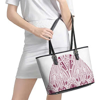 Queensland Maori Rugby Nga Hau e Wha Leather Tote Bag White Motif LT9 - Polynesian Pride