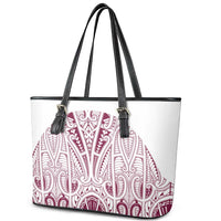 Queensland Maori Rugby Nga Hau e Wha Leather Tote Bag White Motif LT9 - Polynesian Pride