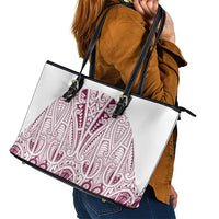 Queensland Maori Rugby Nga Hau e Wha Leather Tote Bag White Motif LT9 - Polynesian Pride