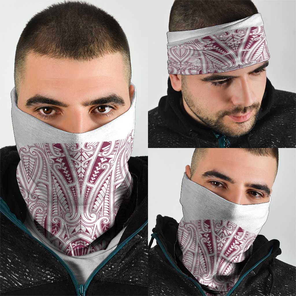 Queensland Maori Rugby Nga Hau e Wha Neck Gaiter White Motif - Polynesian Pride