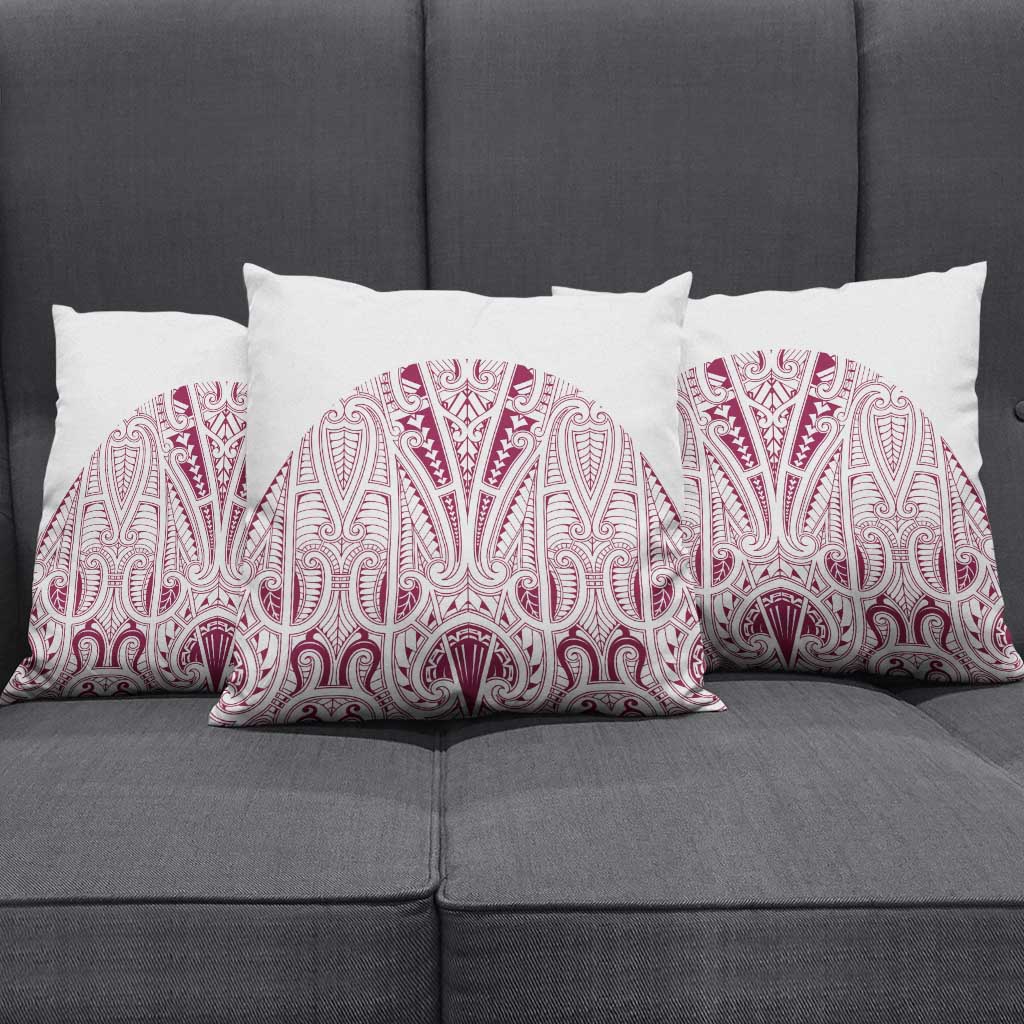 Queensland Maori Rugby Nga Hau e Wha Pillow Cover White Motif - Polynesian Pride