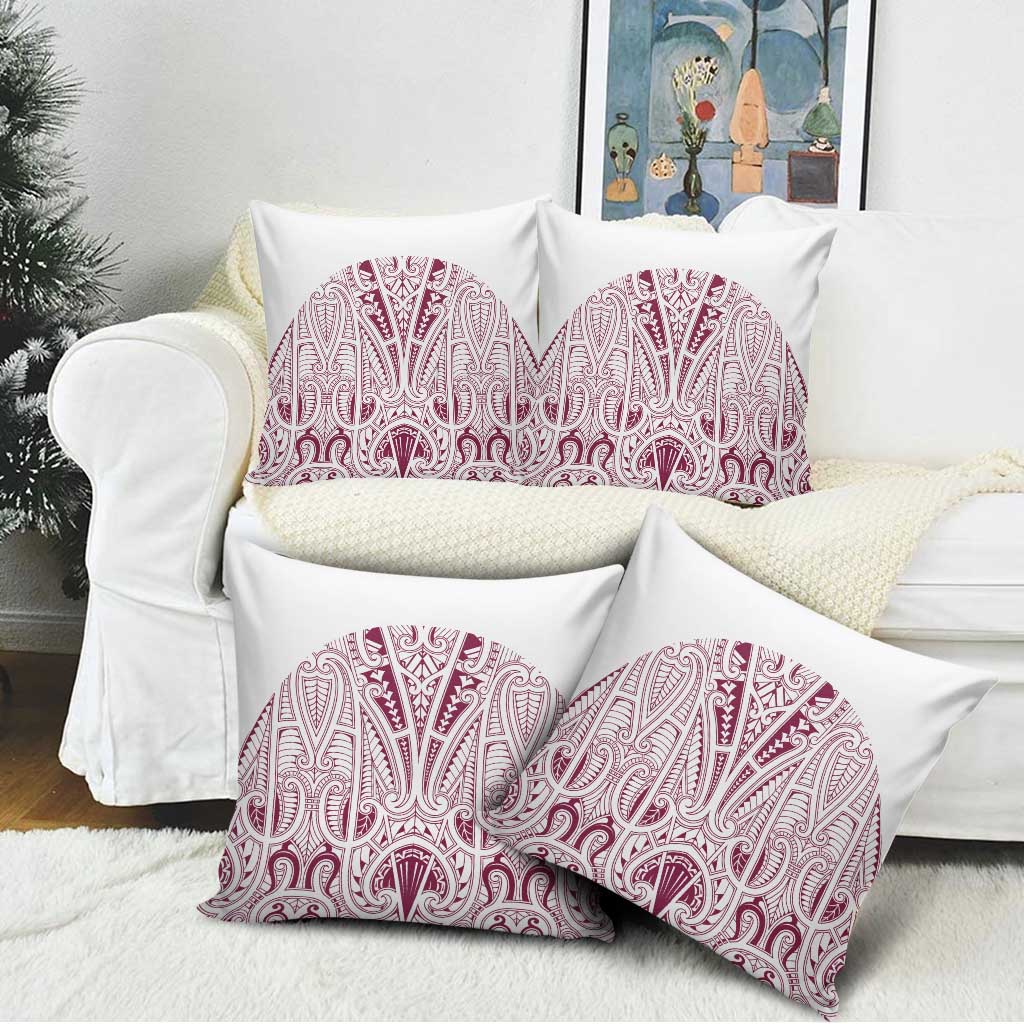 Queensland Maori Rugby Nga Hau e Wha Pillow Cover White Motif - Polynesian Pride