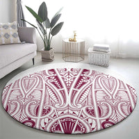 Queensland Maori Rugby Nga Hau e Wha Round Carpet White Motif LT9 - Polynesian Pride