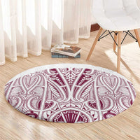 Queensland Maori Rugby Nga Hau e Wha Round Carpet White Motif LT9 - Polynesian Pride