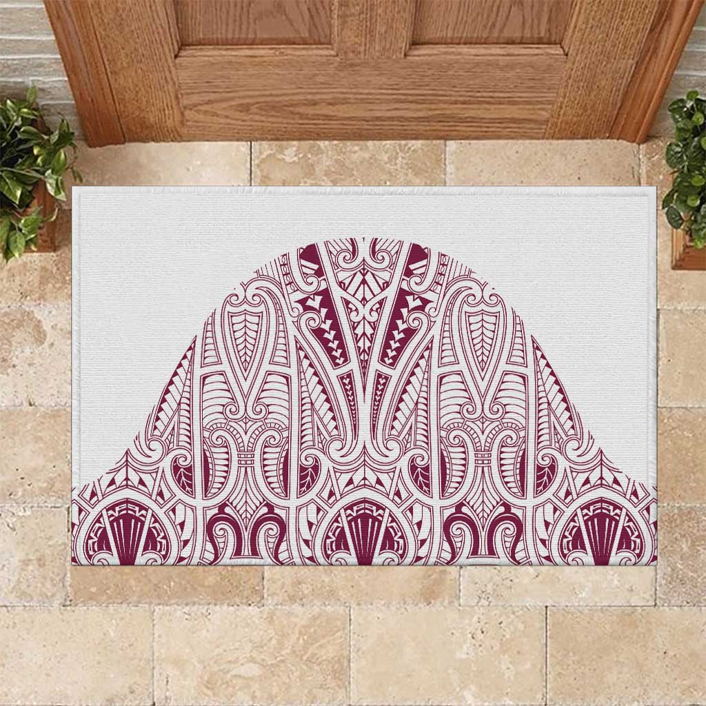 Queensland Maori Rugby Nga Hau e Wha Rubber Doormat White Motif LT9 White - Polynesian Pride