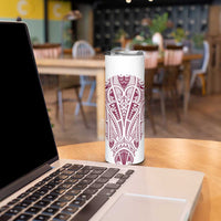 Queensland Maori Rugby Nga Hau e Wha Skinny Tumbler White Motif LT9 - Polynesian Pride