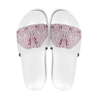 Queensland Maori Rugby Nga Hau e Wha Slide Sandals White Motif - Polynesian Pride